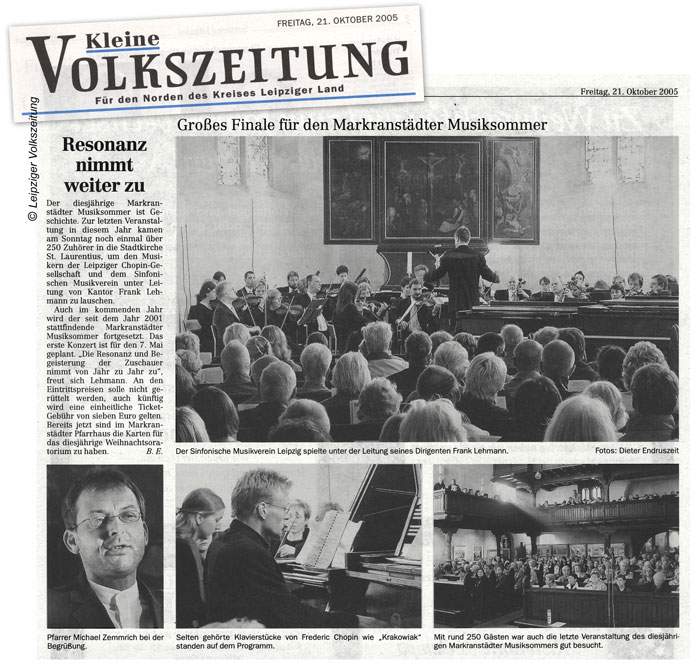 Abschlusskonzert zum Markranstädter Musiksommer 2005